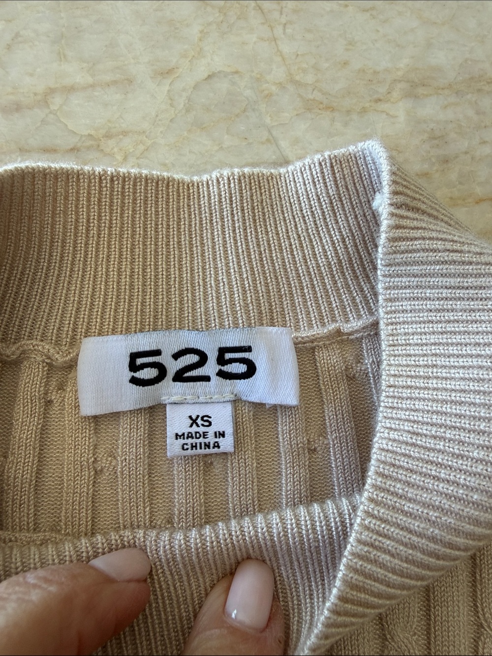 525 America Women's Ribbed Crewneck Sweater in Light Beige